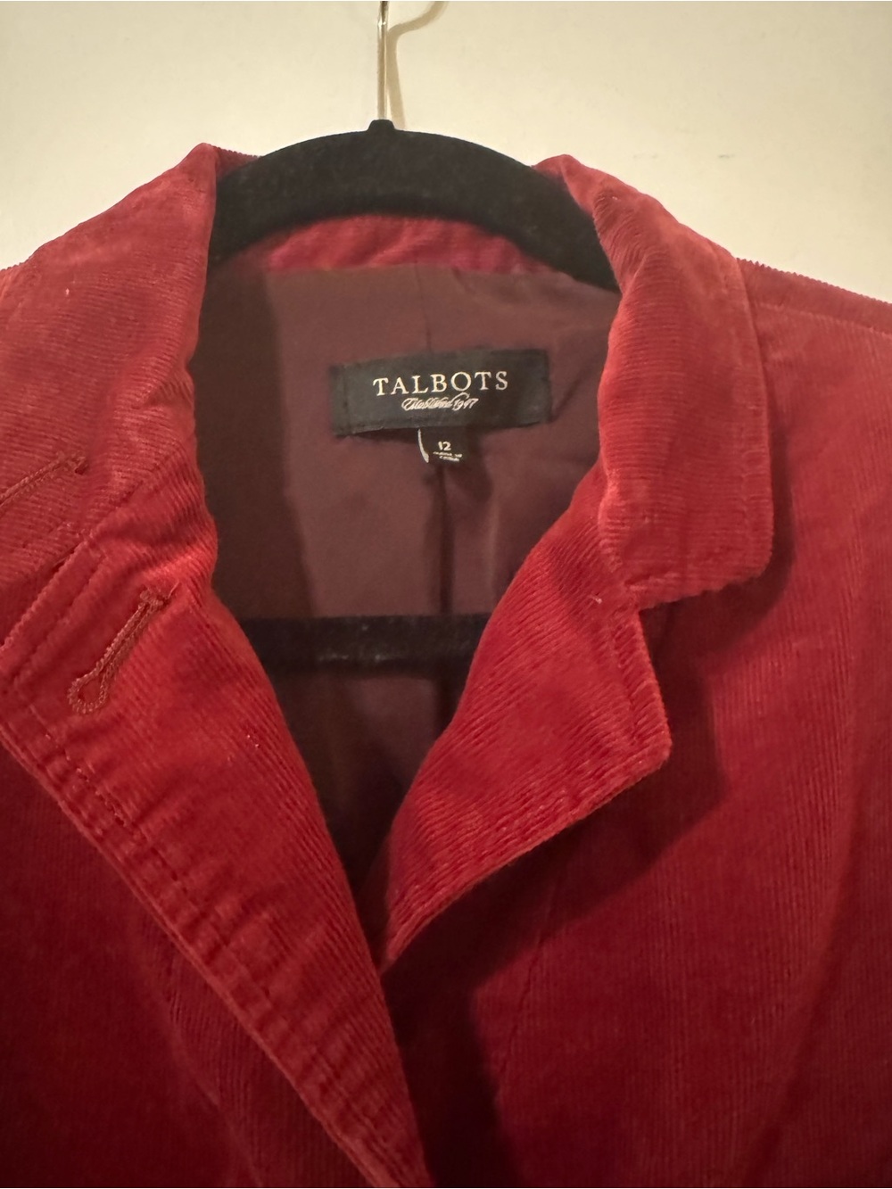 Talbots Deep Red Corduroy Blazer Jacket - Picture 2 of 4